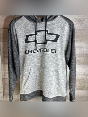 Men's Grey General Motors Chevrolet pullover Hooded Sweatshirt